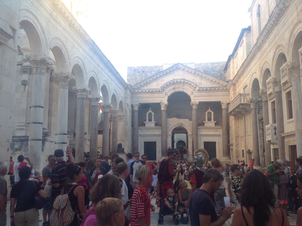Centre square in Split old town, completely packed