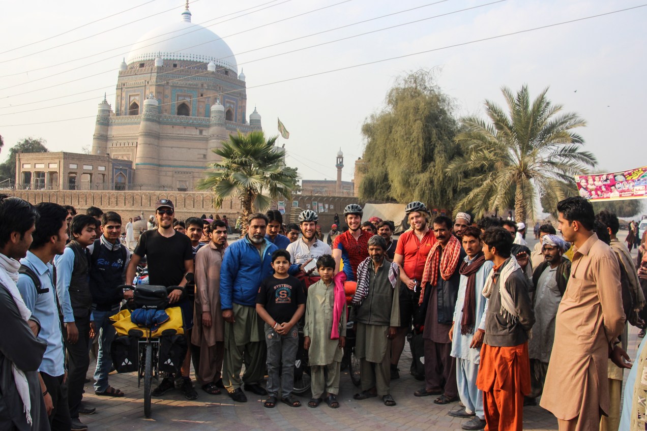 It doesn't take long after stopping for a picture in Pakistan before an interested crowd of locals gather around you. 