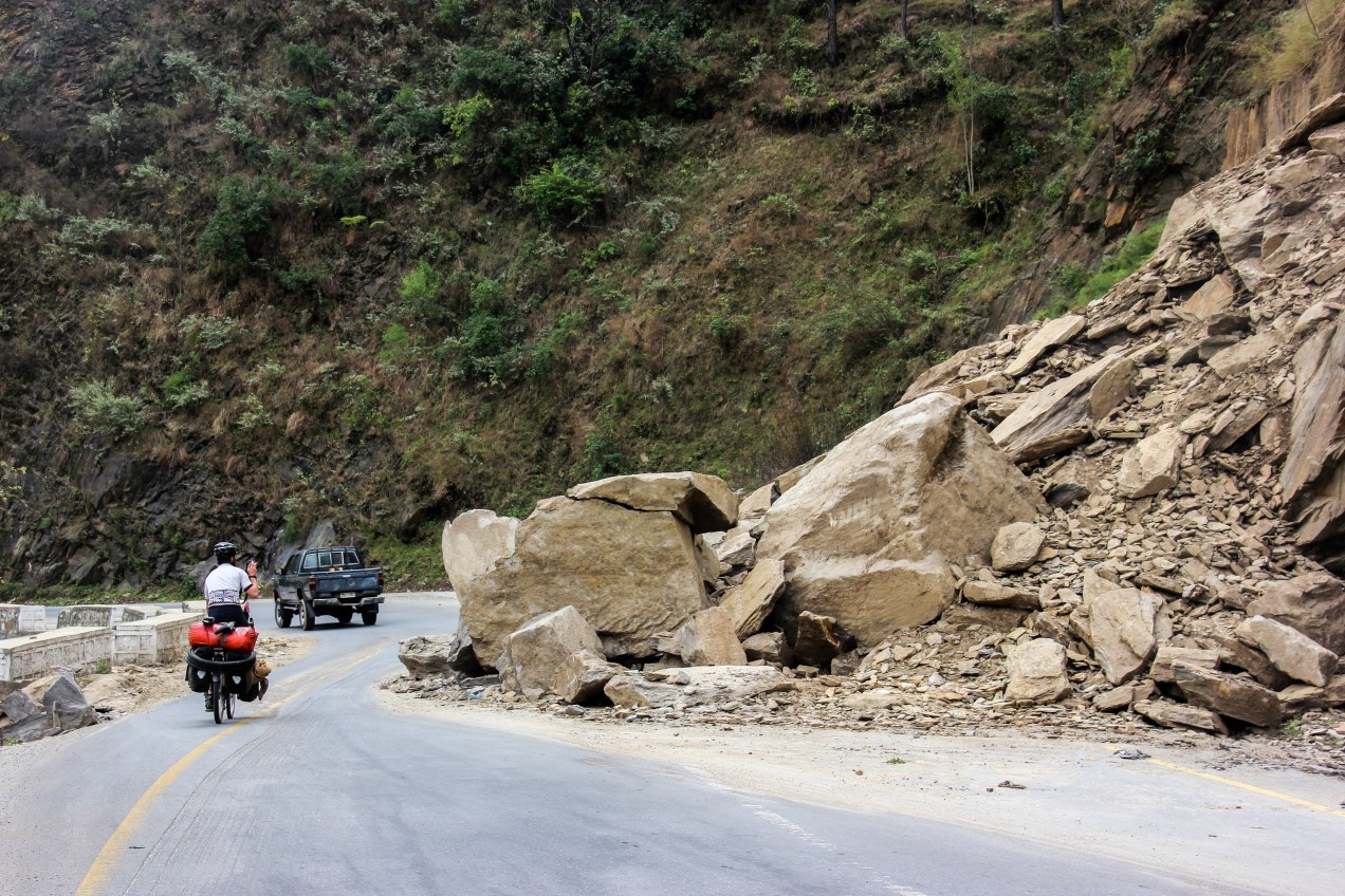 The first landslide we saw, little did we know about what was to come...